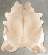 Champagne XX-Large Brazilian Cowhide Rug 7'10"H x 6'9"W #B27444 by Hudson Hides