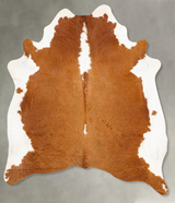 Brown and White XX-Large Brazilian Cowhide Rug 8'1"H x 6'8"W #B27449 by Hudson Hides