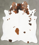 Brown and White Regular X-Large Brazilian Cowhide Rug 6'11"H x 6'2"W #B27513 by Hudson Hides