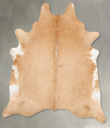 Beige XX-Large Brazilian Cowhide Rug 8'2"H x 7'1"W #B27552 by Hudson Hides