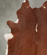 Brown and White Regular XX-Large Brazilian Cowhide Rug 7'10"H x 6'9"W #B27583 by Hudson Hides
