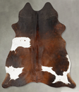 Chocolate and White X-Large Brazilian Cowhide Rug 7'2"H x 6'3"W #B27625 by Hudson Hides