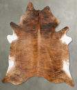 Medium Brindle XX-Large Brazilian Cowhide Rug 7'10"H x 7'1"W #B27680 by Hudson Hides