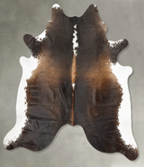 Chocolate and White XX-Large Brazilian Cowhide Rug 7'6"H x 6'11"W #B27690 by Hudson Hides