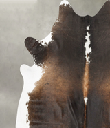 Chocolate and White XX-Large Brazilian Cowhide Rug 7'6"H x 6'11"W #B27690 by Hudson Hides