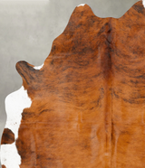 Medium Brindle X-Large Brazilian Cowhide Rug 7'3"H x 5'11"W #B27693 by Hudson Hides