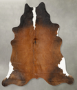 Chocolate and White X-Large Brazilian Cowhide Rug 7'1"H x 6'8"W #B27719 by Hudson Hides