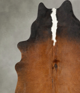 Chocolate and White X-Large Brazilian Cowhide Rug 7'1"H x 6'8"W #B27719 by Hudson Hides