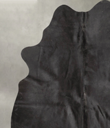 Solid Black Large Brazilian Cowhide Rug 6'3"H x 5'2"W #B27767 by Hudson Hides