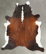 Chocolate and White XX-Large Brazilian Cowhide Rug 8'2"H x 6'9"W #B27794 by Hudson Hides