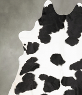 Black and White XX-Large Brazilian Cowhide Rug 8'0"H x 6'10"W #B27898 by Hudson Hides