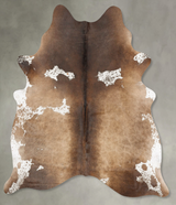 Chocolate and White X-Large Brazilian Cowhide Rug 7'1"H x 6'5"W #B27944 by Hudson Hides