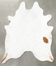 Brown and White Regular XX-Large Brazilian Cowhide Rug 7'9"H x 6'9"W #B27965 by Hudson Hides