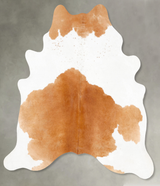 Beige and White X-Large Brazilian Cowhide Rug 7'3"H x 6'9"W #B27980 by Hudson Hides
