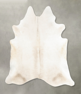 Ivory with Beige XX-Large Brazilian Cowhide Rug 7'8"H x 7'3"W #B2800 by Hudson Hides