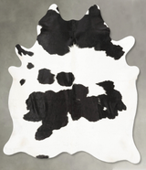 Black and White X-Large Brazilian Cowhide Rug 7'6"H x 6'5"W #B28004 by Hudson Hides