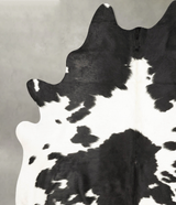 Black and White XX-Large Brazilian Cowhide Rug 7'11"H x 6'11"W #B28006 by Hudson Hides