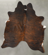 Dark Brindle X-Large Brazilian Cowhide Rug 7'3"H x 6'7"W #B28031 by Hudson Hides