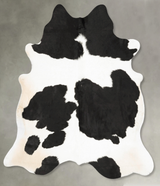 Black and White XX-Large Brazilian Cowhide Rug 8'0"H x 6'11"W #B28052 by Hudson Hides