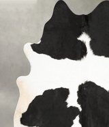 Black and White XX-Large Brazilian Cowhide Rug 8'0"H x 6'11"W #B28052 by Hudson Hides