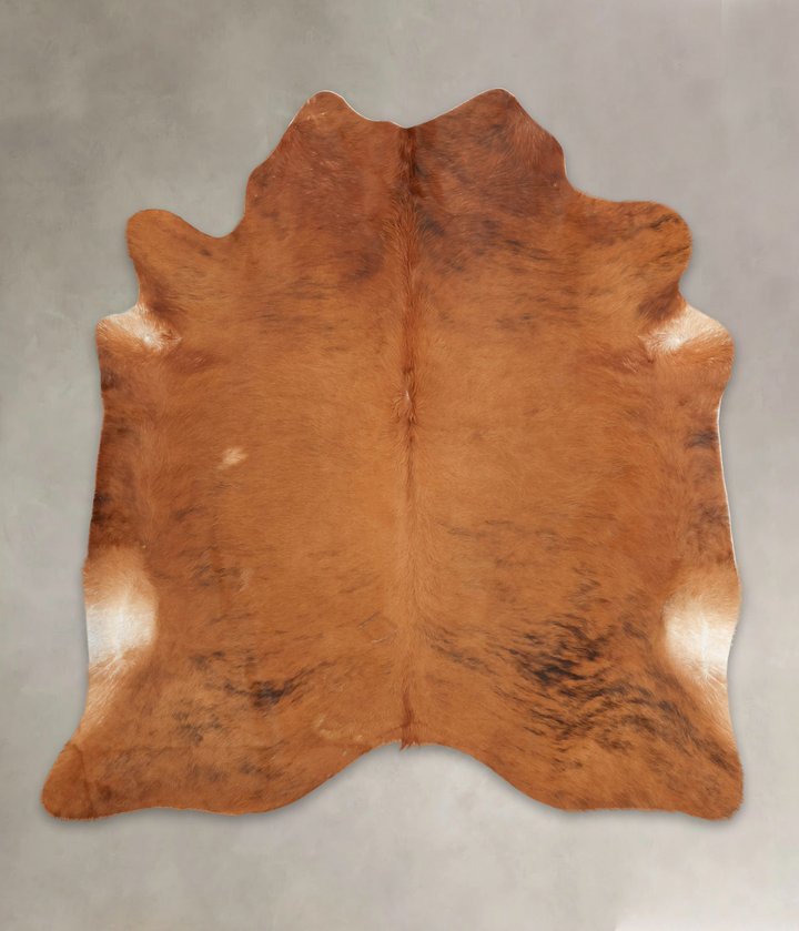 Medium Brindle X-Large Brazilian Cowhide Rug 7'0"H x 6'6"W #B2810 by Hudson Hides