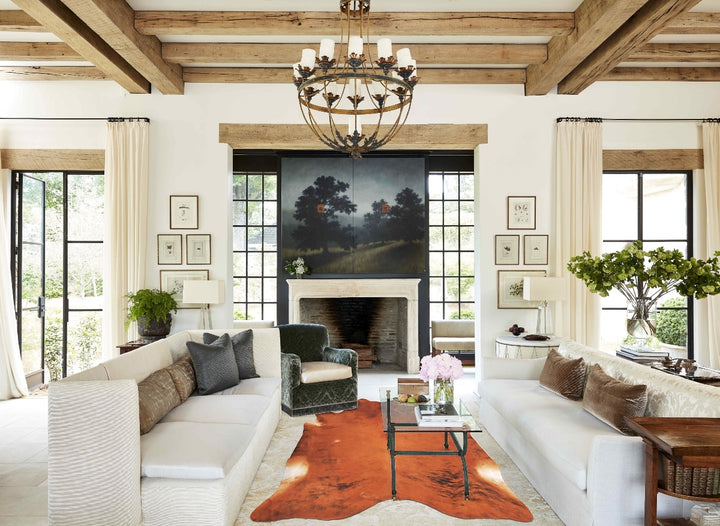 Medium Brindle X-Large Brazilian Cowhide Rug 7'0"H x 6'6"W #B2810 by Hudson Hides