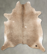 Taupe XX-Large Brazilian Cowhide Rug 8'7"H x 7'2"W #B28134 by Hudson Hides