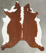 Brown and White XX-Large Brazilian Cowhide Rug 7'8"H x 6'10"W #B28140 by Hudson Hides