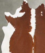 Brown and White XX-Large Brazilian Cowhide Rug 7'8"H x 6'10"W #B28140 by Hudson Hides