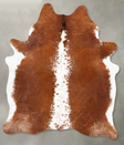 Brown and White Regular X-Large Brazilian Cowhide Rug 7'8"H x 6'3"W #B28157 by Hudson Hides