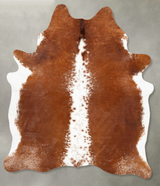 Brown and White Regular X-Large Brazilian Cowhide Rug 7'8"H x 6'3"W #B28157 by Hudson Hides