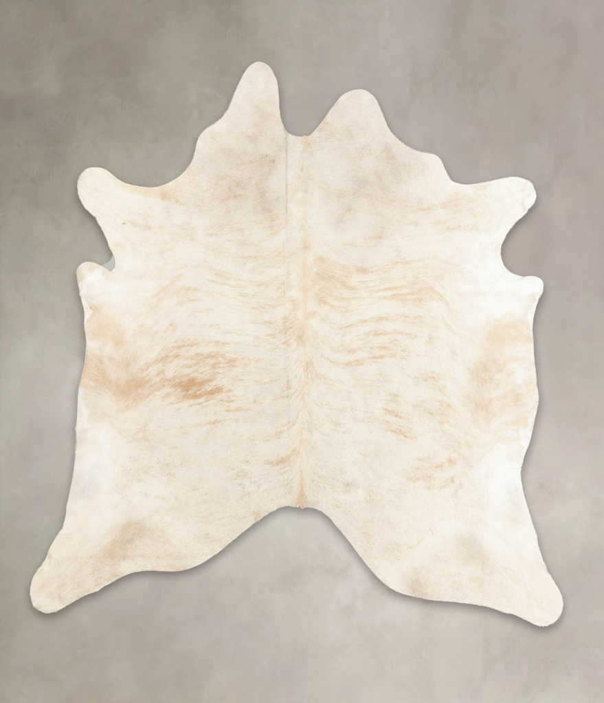 Beige XX-Large Brazilian Cowhide Rug 7'7"H x 6'11"W #B2817 by Hudson Hides