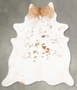 Beige and White XX-Large Brazilian Cowhide Rug 8'3"H x 7'3"W #B28217 by Hudson Hides