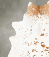 Beige and White XX-Large Brazilian Cowhide Rug 8'3"H x 7'3"W #B28217 by Hudson Hides