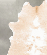 Beige and White XX-Large Brazilian Cowhide Rug 8'2"H x 6'6"W #B28218 by Hudson Hides