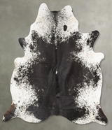 Salt and Pepper Black XX-Large Brazilian Cowhide Rug 7'8"H x 6'10"W #B28231 by Hudson Hides