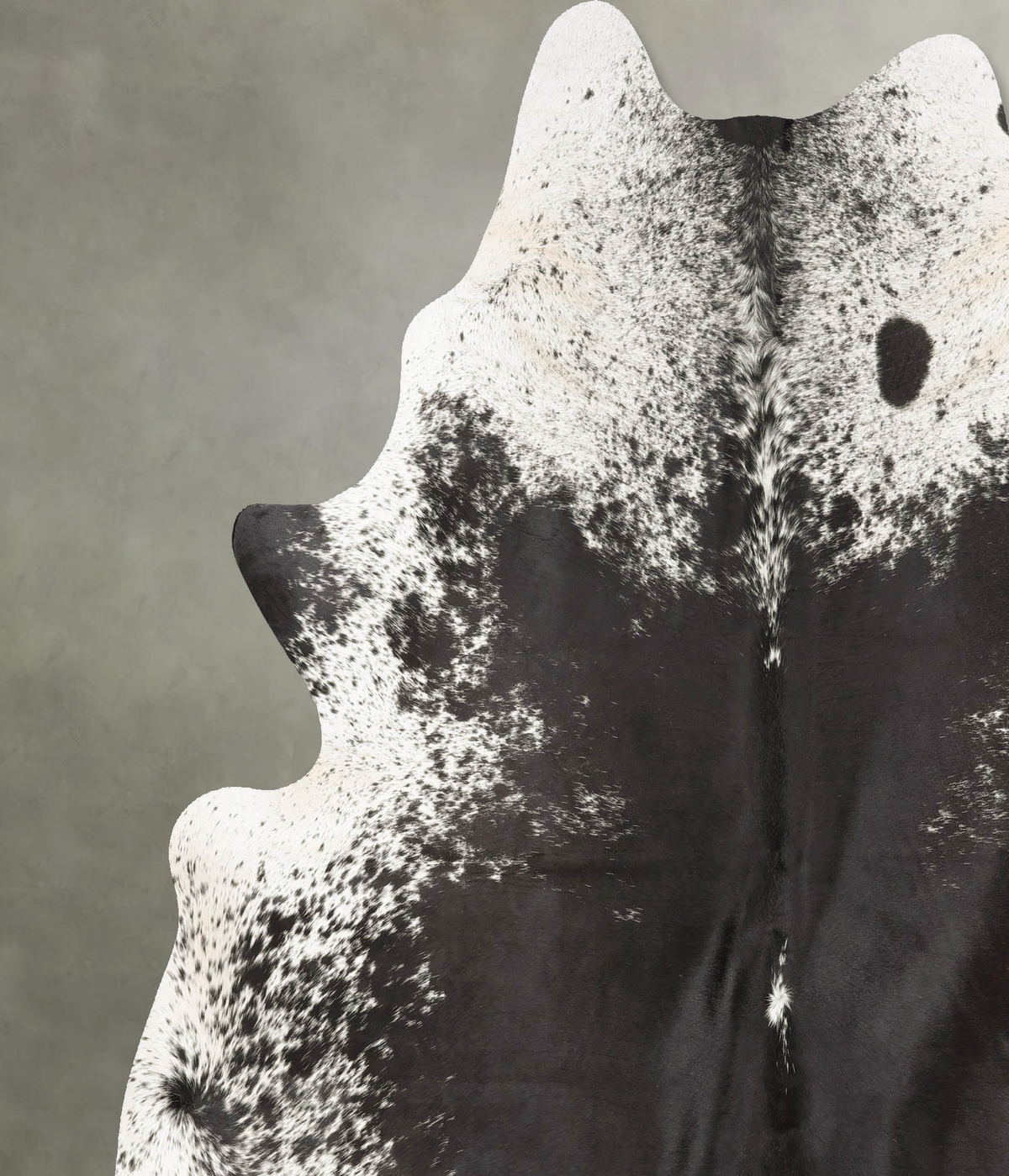 Salt and Pepper Black XX-Large Brazilian Cowhide Rug 7'8"H x 6'10"W #B28231 by Hudson Hides