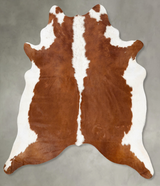 Brown and White Regular XX-Large Brazilian Cowhide Rug 7'8"H x 6'9"W #B28289 by Hudson Hides
