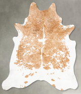 Beige and White XX-Large Brazilian Cowhide Rug 7'7"H x 7'1"W #B28309 by Hudson Hides
