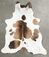 Chocolate and White Large Brazilian Cowhide Rug 6'9"H x 5'10"W #B28383 by Hudson Hides