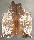 Chocolate and White X-Large Brazilian Cowhide Rug 7'5"H x 6'1"W #B28386 by Hudson Hides