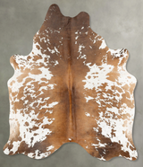 Chocolate and White X-Large Brazilian Cowhide Rug 7'5"H x 6'1"W #B28386 by Hudson Hides