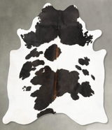Chocolate and White Large Brazilian Cowhide Rug 6'9"H x 5'8"W #B28387 by Hudson Hides