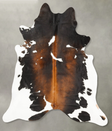 Chocolate and White X-Large Brazilian Cowhide Rug 7'0"H x 5'11"W #B28406 by Hudson Hides