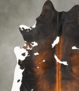 Chocolate and White X-Large Brazilian Cowhide Rug 7'0"H x 5'11"W #B28406 by Hudson Hides