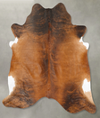 Medium Brindle XX-Large Brazilian Cowhide Rug 7'1"H x 7'1"W #B28434 by Hudson Hides
