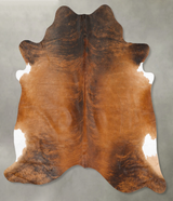 Medium Brindle XX-Large Brazilian Cowhide Rug 7'1"H x 7'1"W #B28434 by Hudson Hides