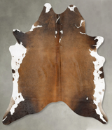 Chocolate and White X-Large Brazilian Cowhide Rug 6'7"H x 6'1"W #B28480 by Hudson Hides