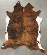 Medium Brindle XX-Large Brazilian Cowhide Rug 8'1"H x 6'11"W #B28491 by Hudson Hides