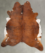 Medium Brindle XX-Large Brazilian Cowhide Rug 7'10"H x 7'1"W #B28559 by Hudson Hides